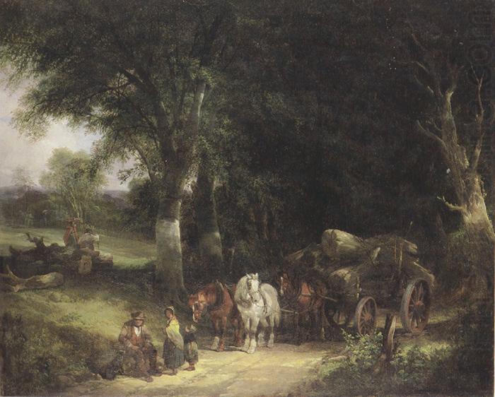 Carging Timber in the New Forest (mk37), William Shayer